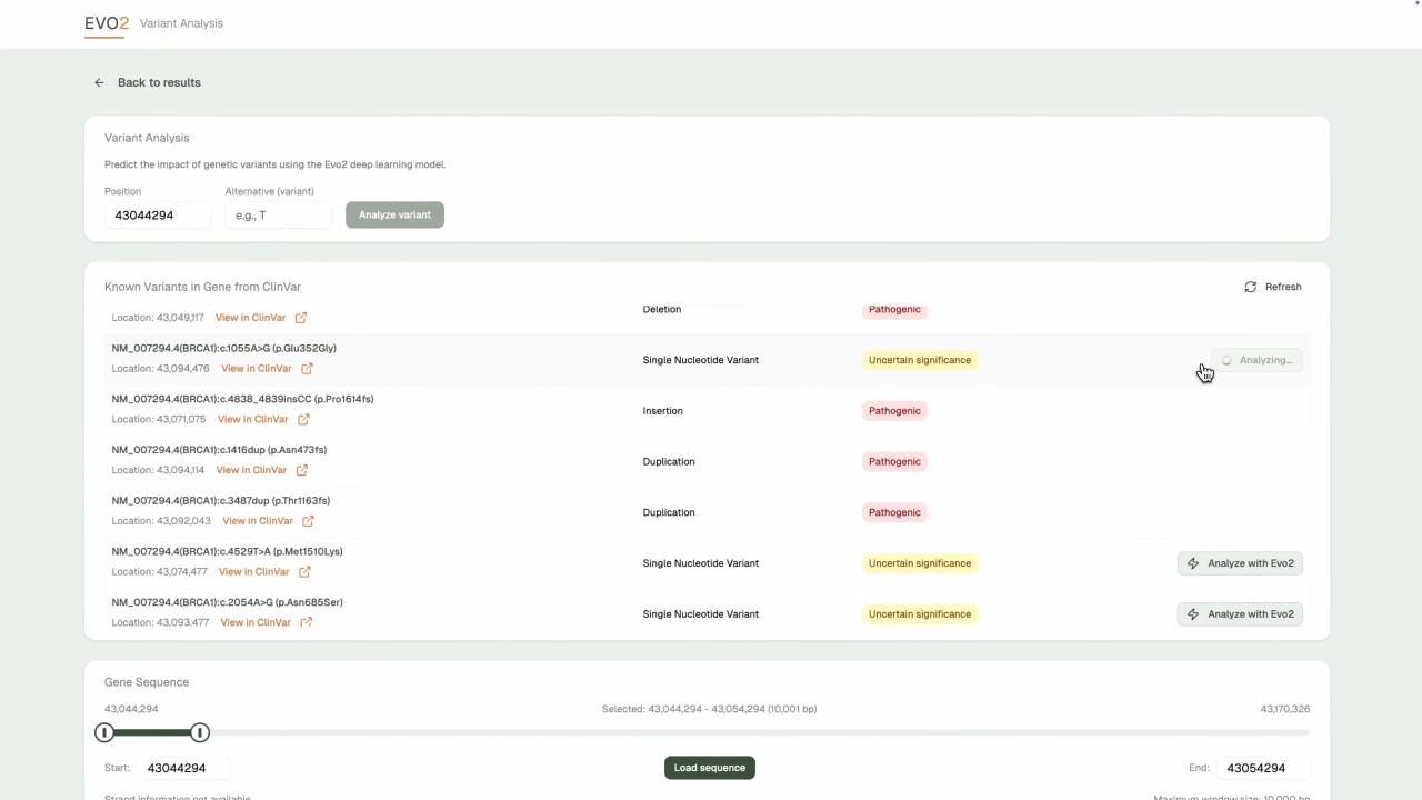 Gene Search Interface